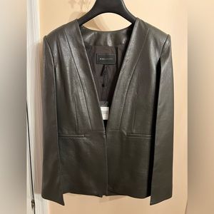 BCBGMAXAZRIA UPA CAPE FAUX LEATHER BLAZER COAT GORGEOUS